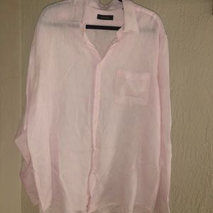 SAKS FIFTH AVENUE MENS BUTTON DOWN LINEN SHIRT